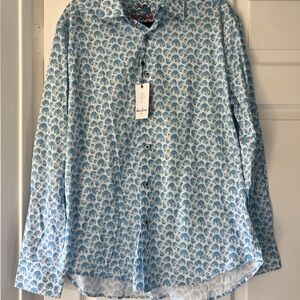 Robert Graham Blue and White Patterned Shirt
